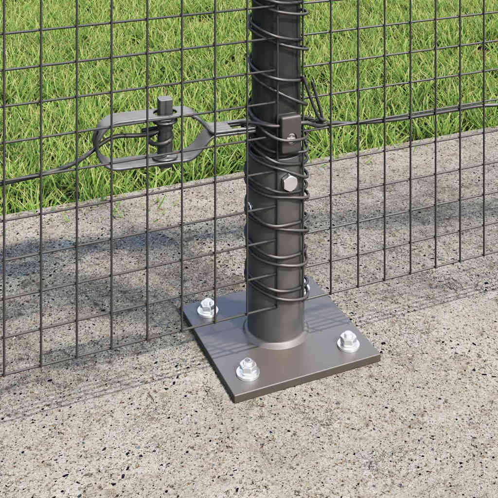 vidaXL Welded Wire Fence with Concrete Base 100 x 0.8 m Grey Mesh 4