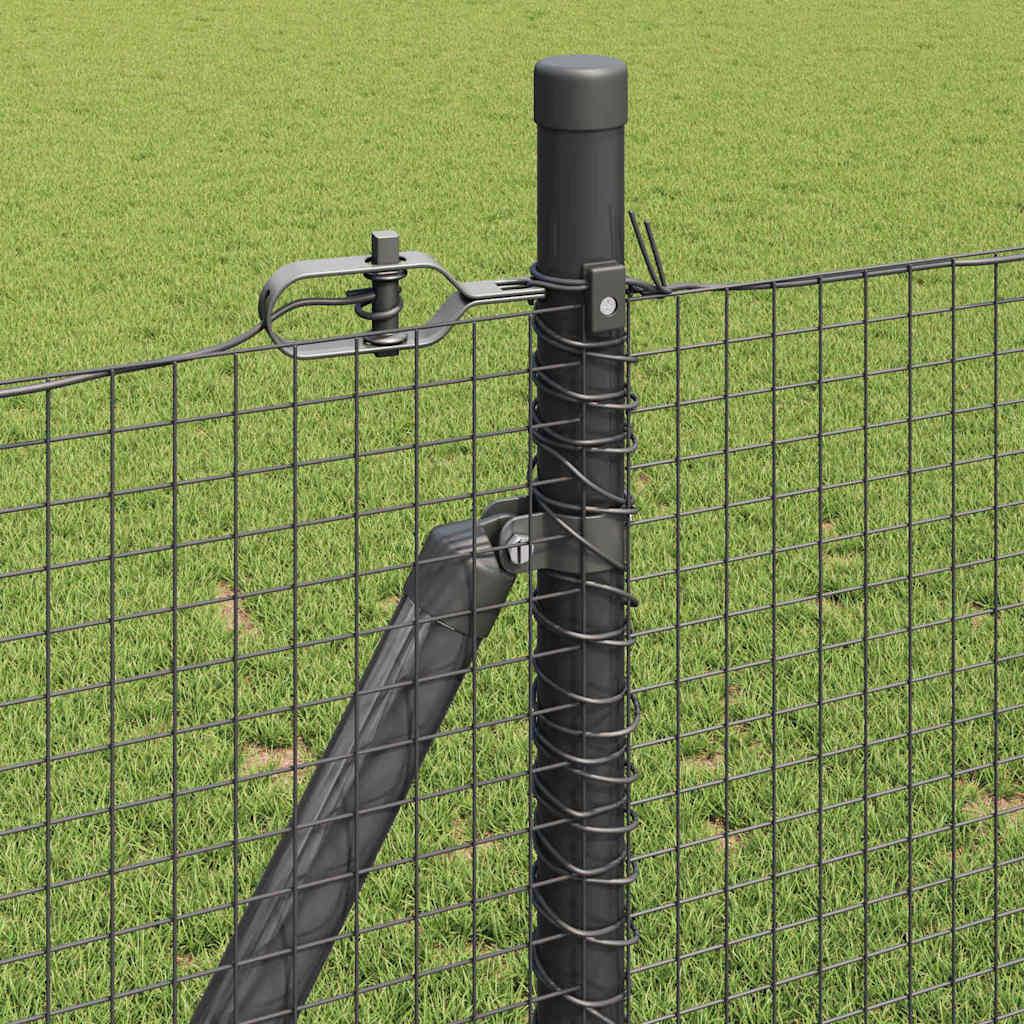 vidaXL Welded Wire Fence with Concrete Base 100 x 0.8 m Grey Mesh 5
