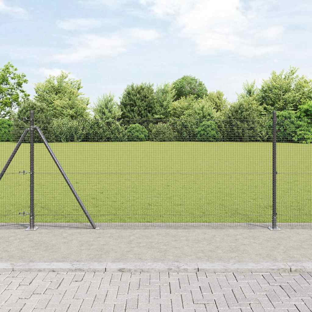 vidaXL Welded Wire Fence with Concrete Base 100 x 0.8 m Grey Mesh 1