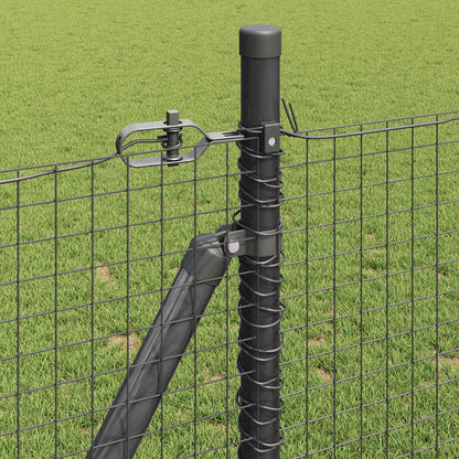 vidaXL Welded Wire Fence with Concrete Base 100 x 0.8 m Grey Mesh 5