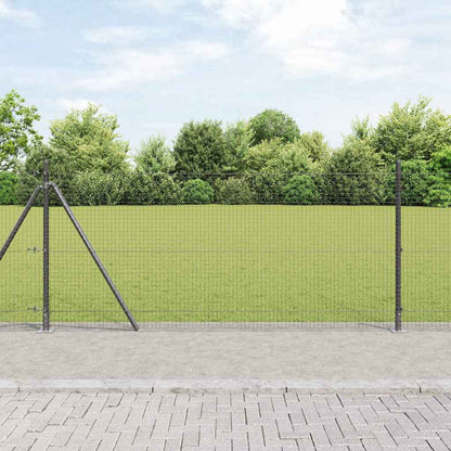 vidaXL Welded Wire Fence with Concrete Base 100 x 0.8 m Grey Mesh 1