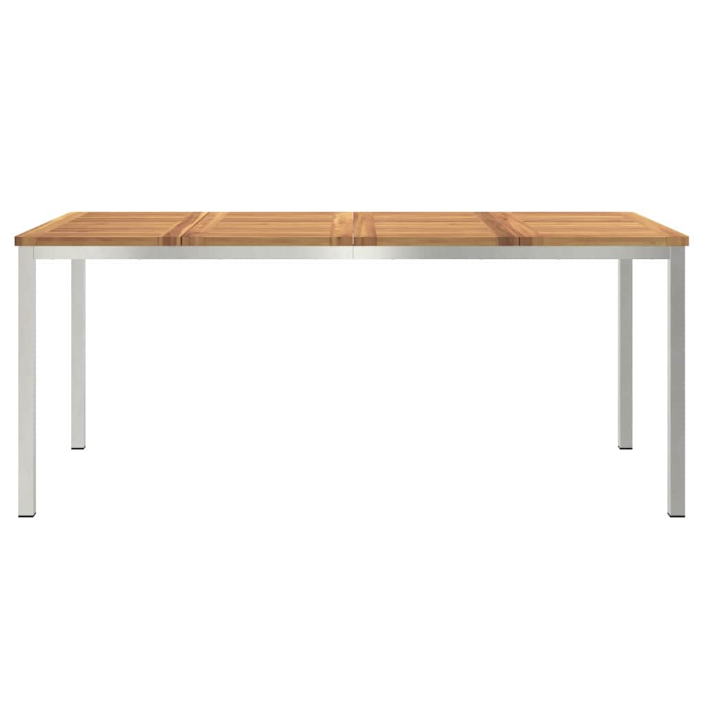 vidaXL Dining Table 180x90x75 cm Solid Acacia Wood and Stainless Steel 5