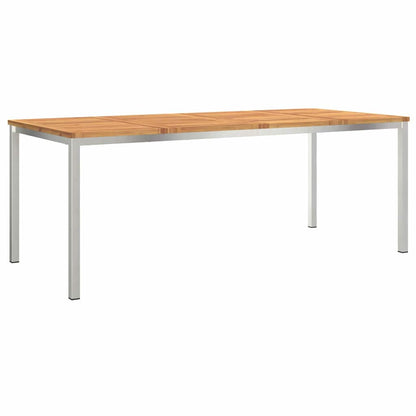 Dining Table 150x90x75 cm Solid and Stainless Steel 200 cm Acacia wood