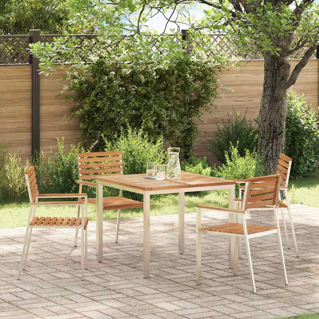 vidaXL Garden Chair and Stainless Steel