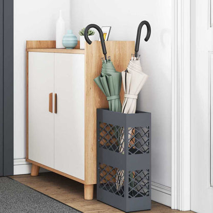 Rain Umbrella Stand 28 x 12 x 41 cm Steel Cross Pattern Anthracite