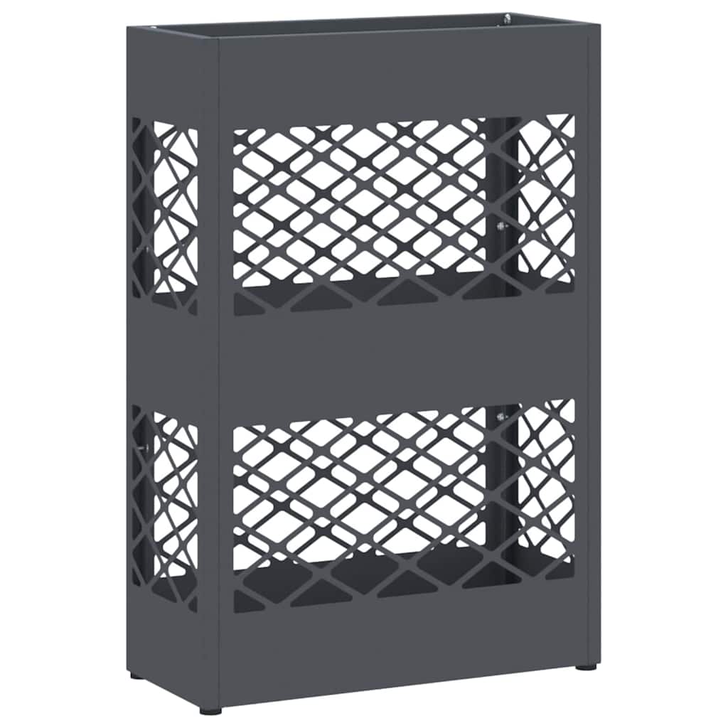 Rain Umbrella Stand 28 x 12 x 41 cm Steel Cross Pattern Anthracite
