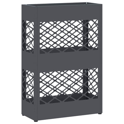 Rain Umbrella Stand 28 x 12 x 41 cm Steel Cross Pattern Anthracite