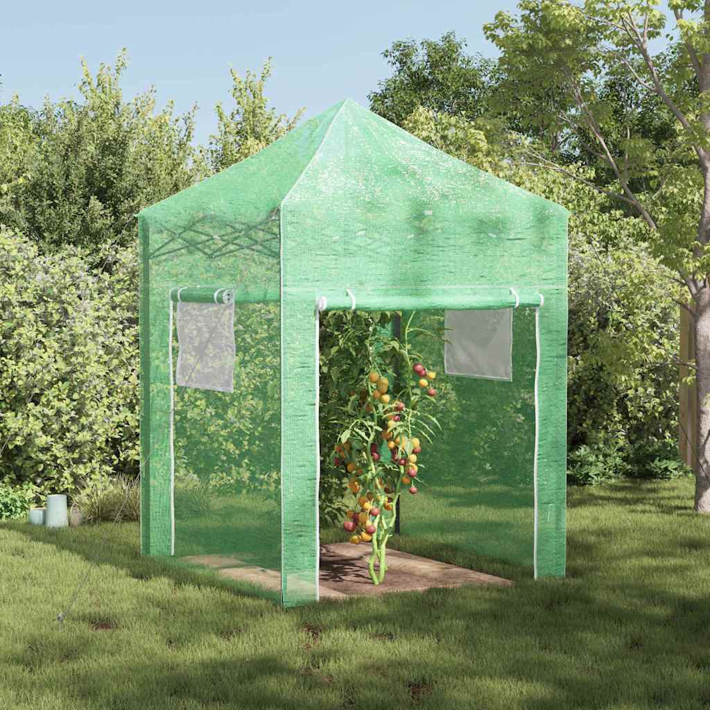 vidaXL Greenhouse with Pop-up Frame Green Iron