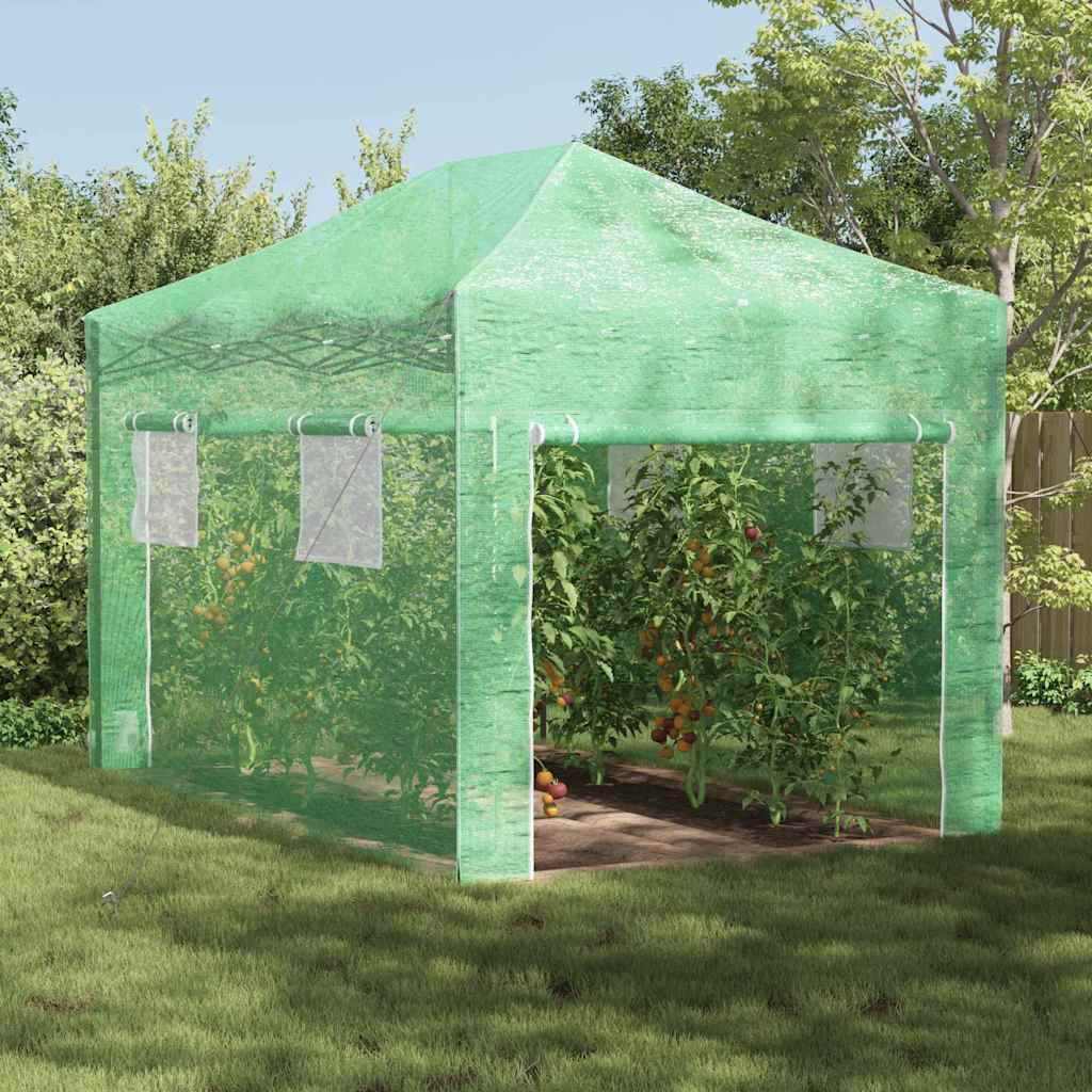 vidaXL Greenhouse with Pop-up Frame Green Iron