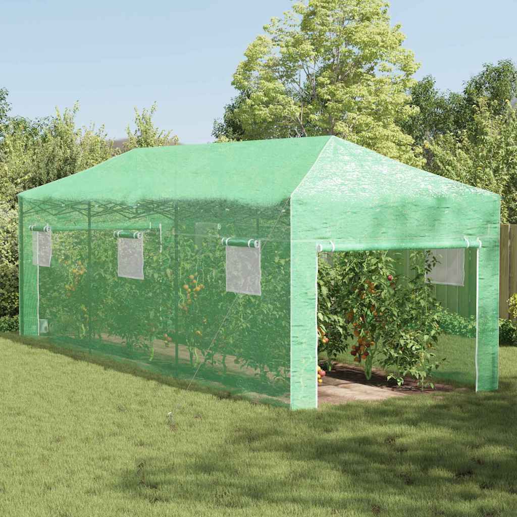 vidaXL Greenhouse with Pop-up Frame Green 290 x 870 x 315 cm Iron 1