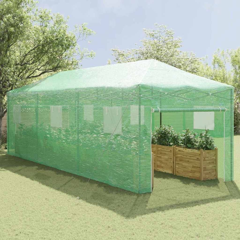 vidaXL Greenhouse with Pop-up Frame Green 290 x 870 x 315 cm Iron 3