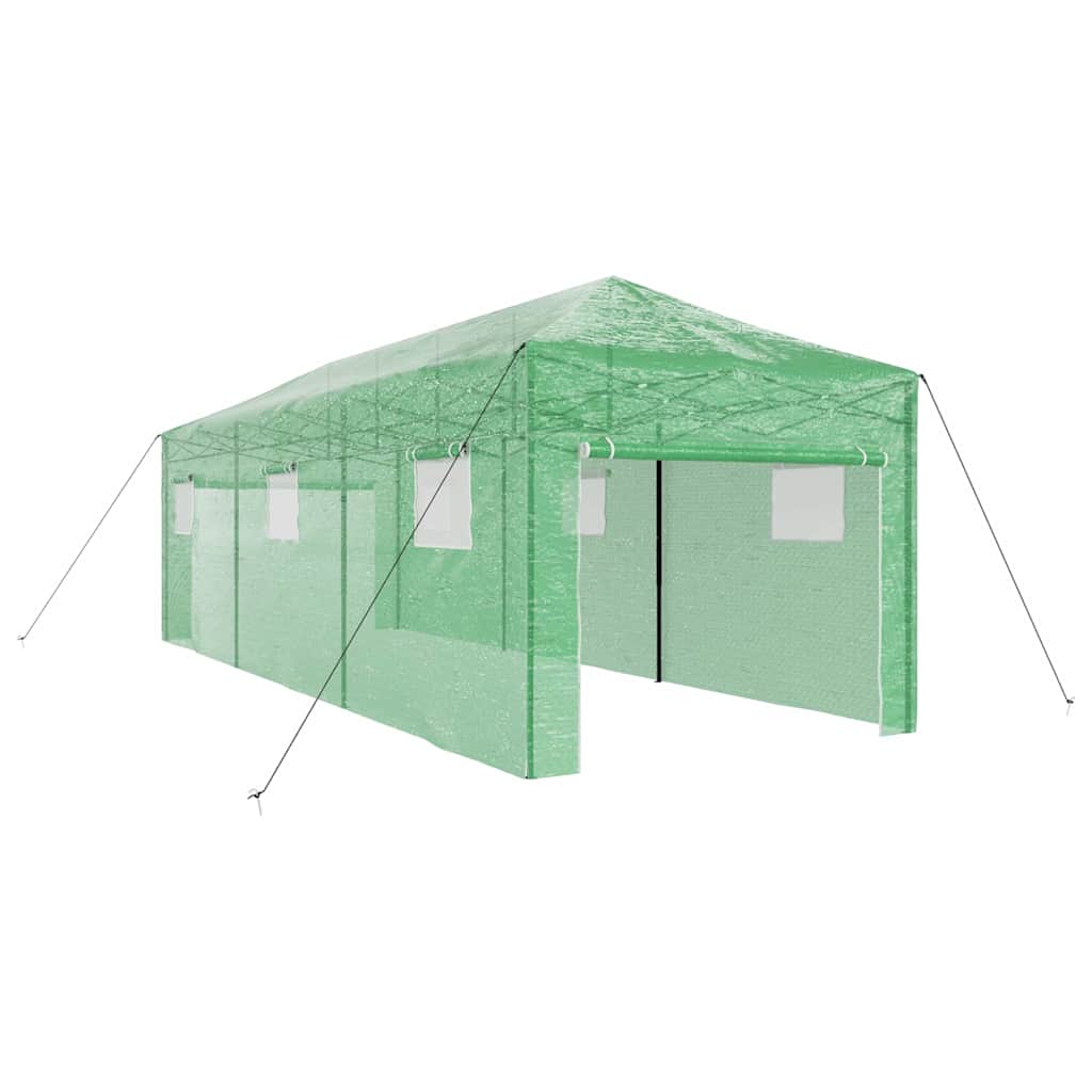 vidaXL Greenhouse with Pop-up Frame Green 290 x 870 x 315 cm Iron 2