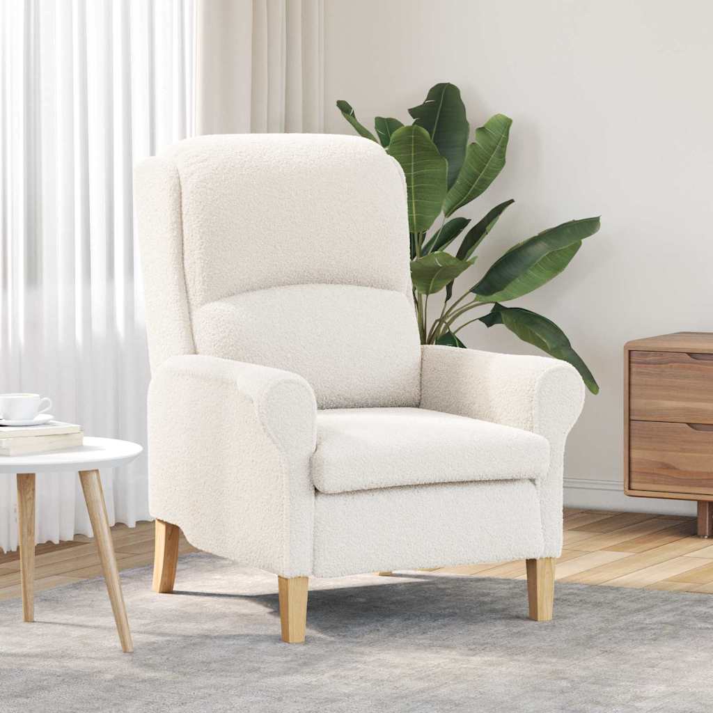 vidaXL Armchair Cream Soft Sherpa Fabric 1