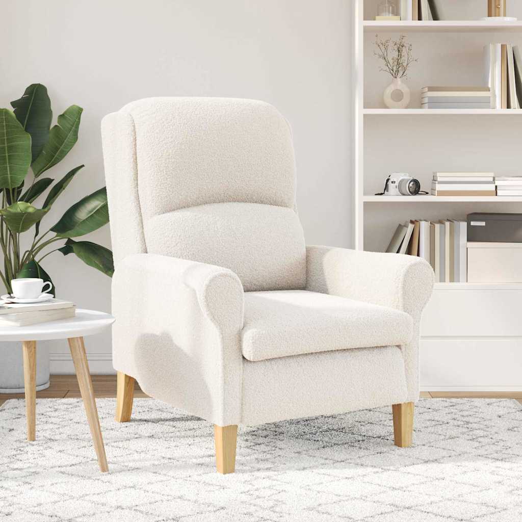 vidaXL Armchair Cream Soft Sherpa Fabric 3