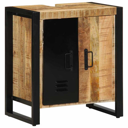 vidaXL Bathroom Furniture Set 2 pcs Brown and Black Solid Mango Wood 5