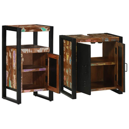 vidaXL Bathroom Furniture Set 2 pcs Multicolour and Black 3