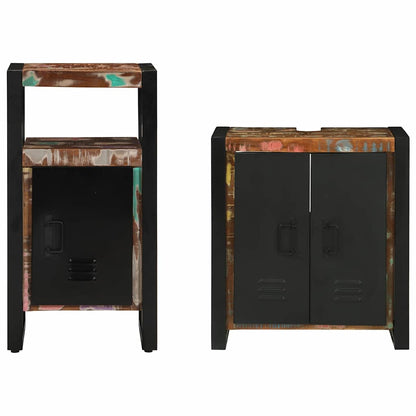 vidaXL Bathroom Furniture Set 2 pcs Multicolour and Black 6