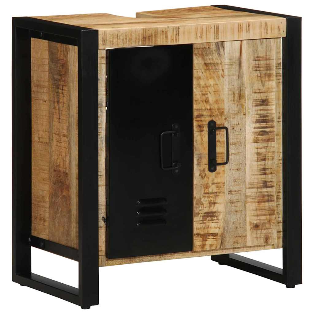 vidaXL Bathroom Furniture Set 2 pcs Brown and Black Solid Mango Wood 6