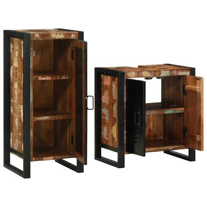 vidaXL Bathroom Furniture Set 2 pcs Multicolour and Black 2