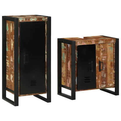 vidaXL Bathroom Furniture Set 2 pcs Multicolour and Black 3