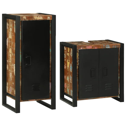 vidaXL Bathroom Furniture Set 2 pcs Multicolour Solid Reclaimed Wood 1