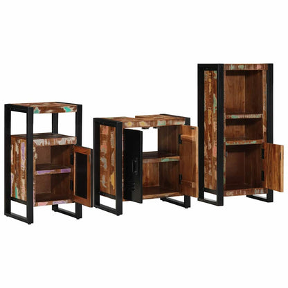 vidaXL Bathroom Furniture Set 3 pcs Multicolour and Black 3