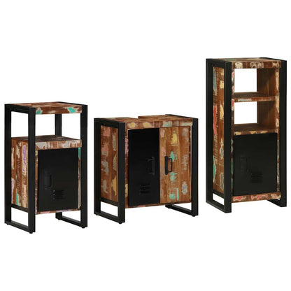 vidaXL Bathroom Furniture Set 3 pcs Multicolour and Black 1