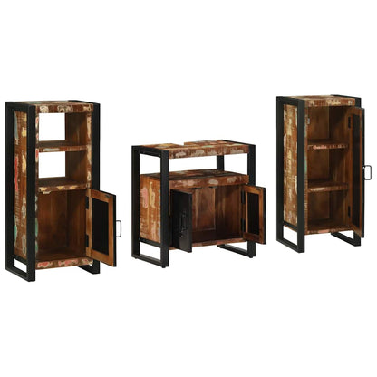 vidaXL Bathroom Furniture Set 3 pcs Multicolour and Black 3