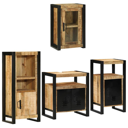 Bathroom Furniture Set 4 pcs Multicolour Solid mango wood