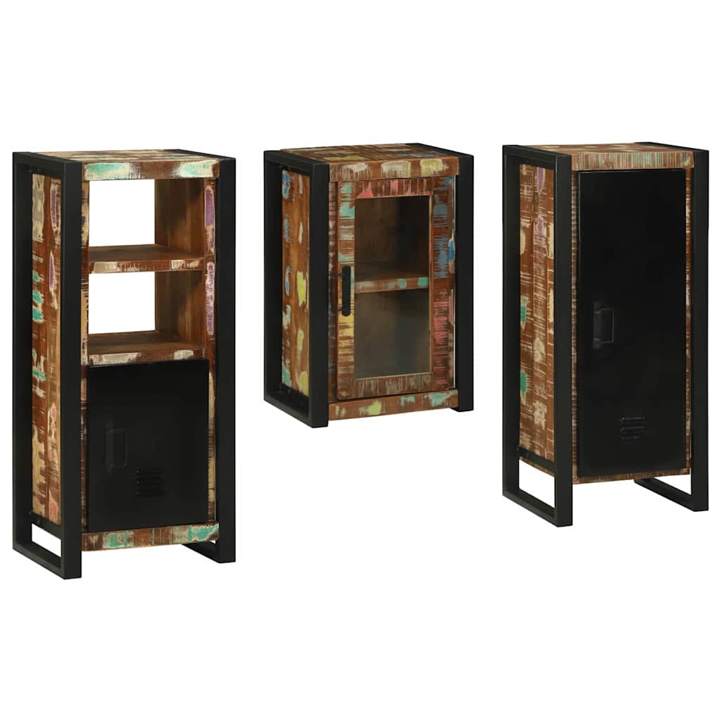 vidaXL Bathroom Furniture Set 3 pcs Multicolour Solid Reclaimed Wood 2