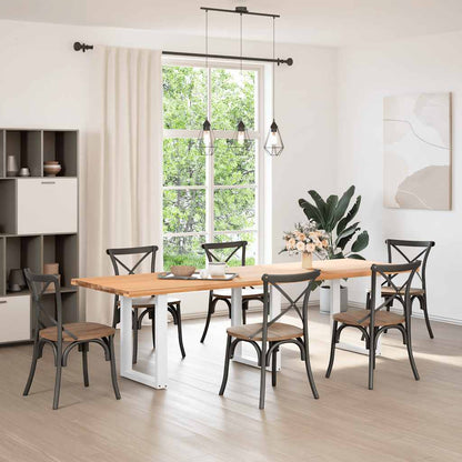 Dining Table Legs U-Shaped Steel 3 pcs White 70 x (72-73) cm