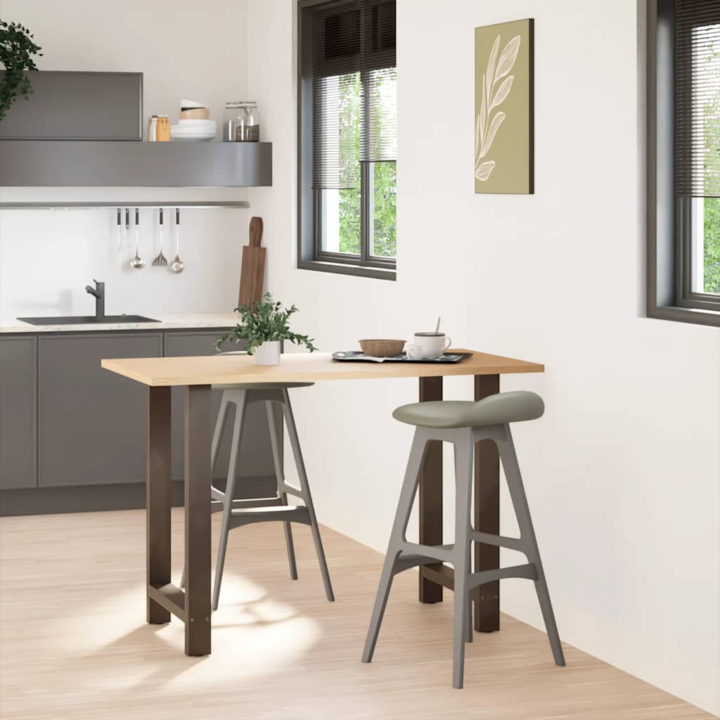 vidaXL Bar Table Legs Natural Steel 2 pcs 60x(90-91) cm Steel 1