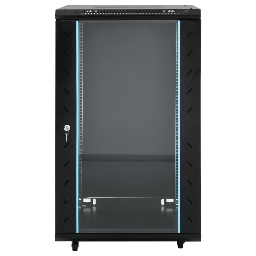 vidaXL 18U Network Cabinet 19" IP20 Black 60x60x100 cm 3