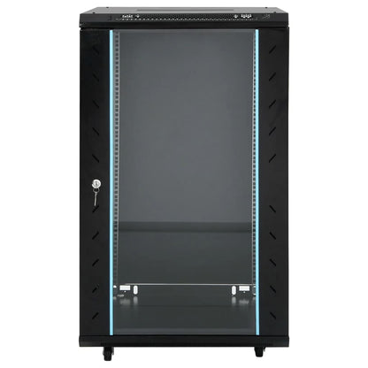 vidaXL 18U Network Cabinet 19" IP20 Black 60x60x100 cm 3