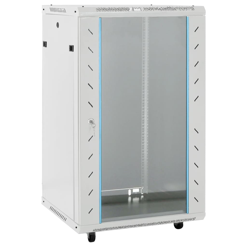 vidaXL 18U Network Cabinet 19" IP20 Grey 60x60x100 cm 1