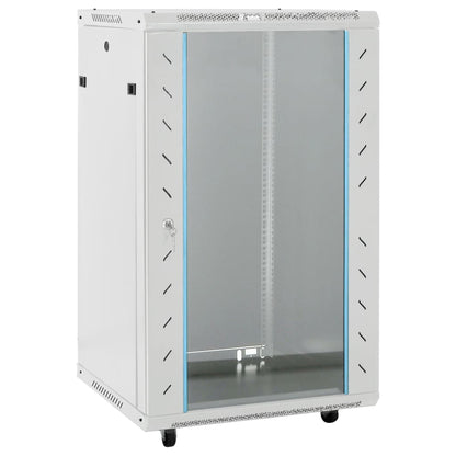 vidaXL 18U Network Cabinet 19" IP20 Grey 60x60x100 cm 1