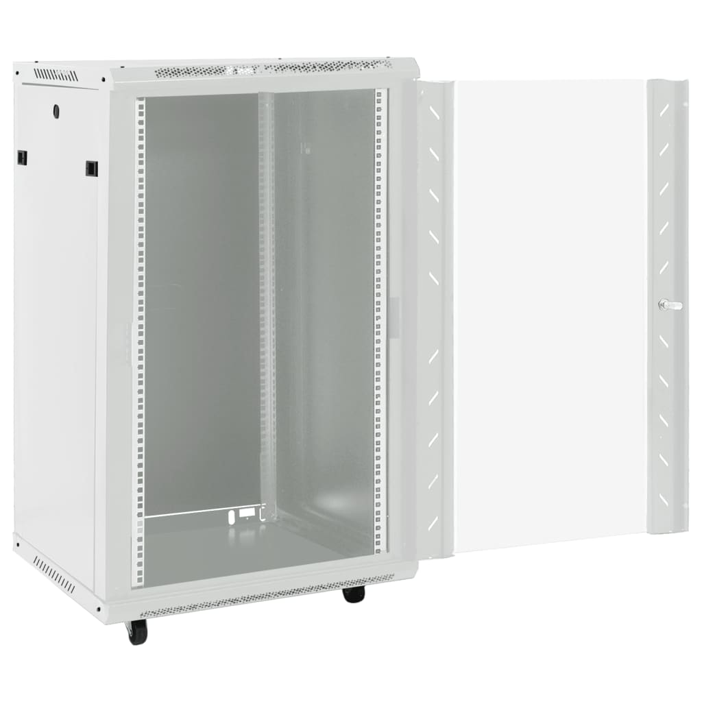 vidaXL 18U Network Cabinet 19" IP20 Grey 60x60x100 cm 2