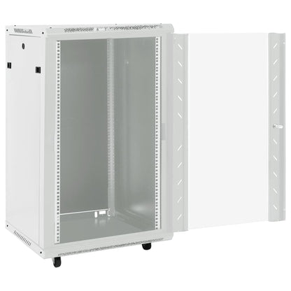 vidaXL 18U Network Cabinet 19" IP20 Grey 60x60x100 cm 2