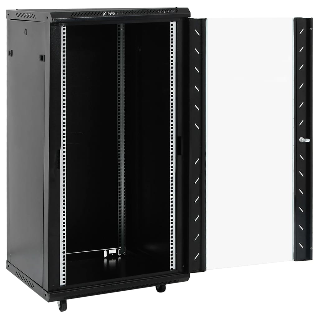 vidaXL 22U Network Cabinet 19" IP20 Black 60x60x120 cm 2