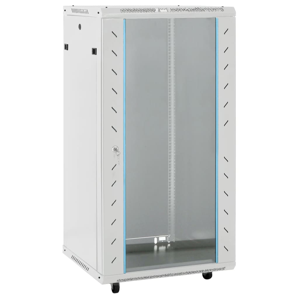 vidaXL 22U Network Cabinet 19" IP20 Grey 60x60x120 cm 1