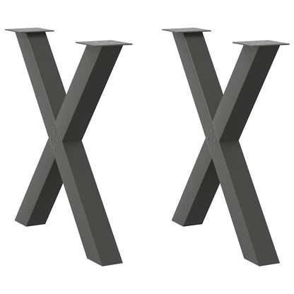 Coffee Table Legs X-Shaped 70x(30-31) Steel 2 pcs Anthracite 80 x (72-73) cm (80 mm)