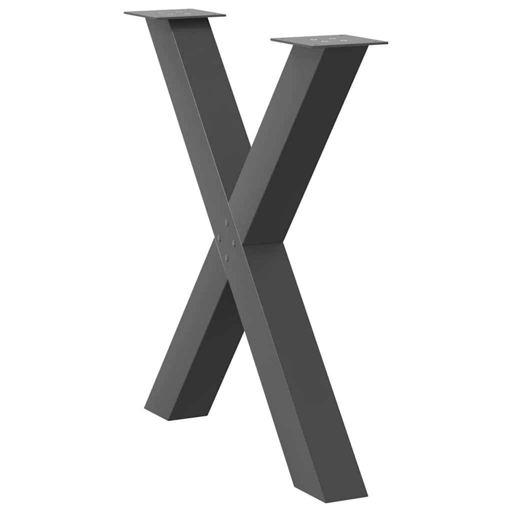 Coffee Table Legs X-Shaped 70x(30-31) Steel 2 pcs Anthracite 80 x (72-73) cm (80 mm)