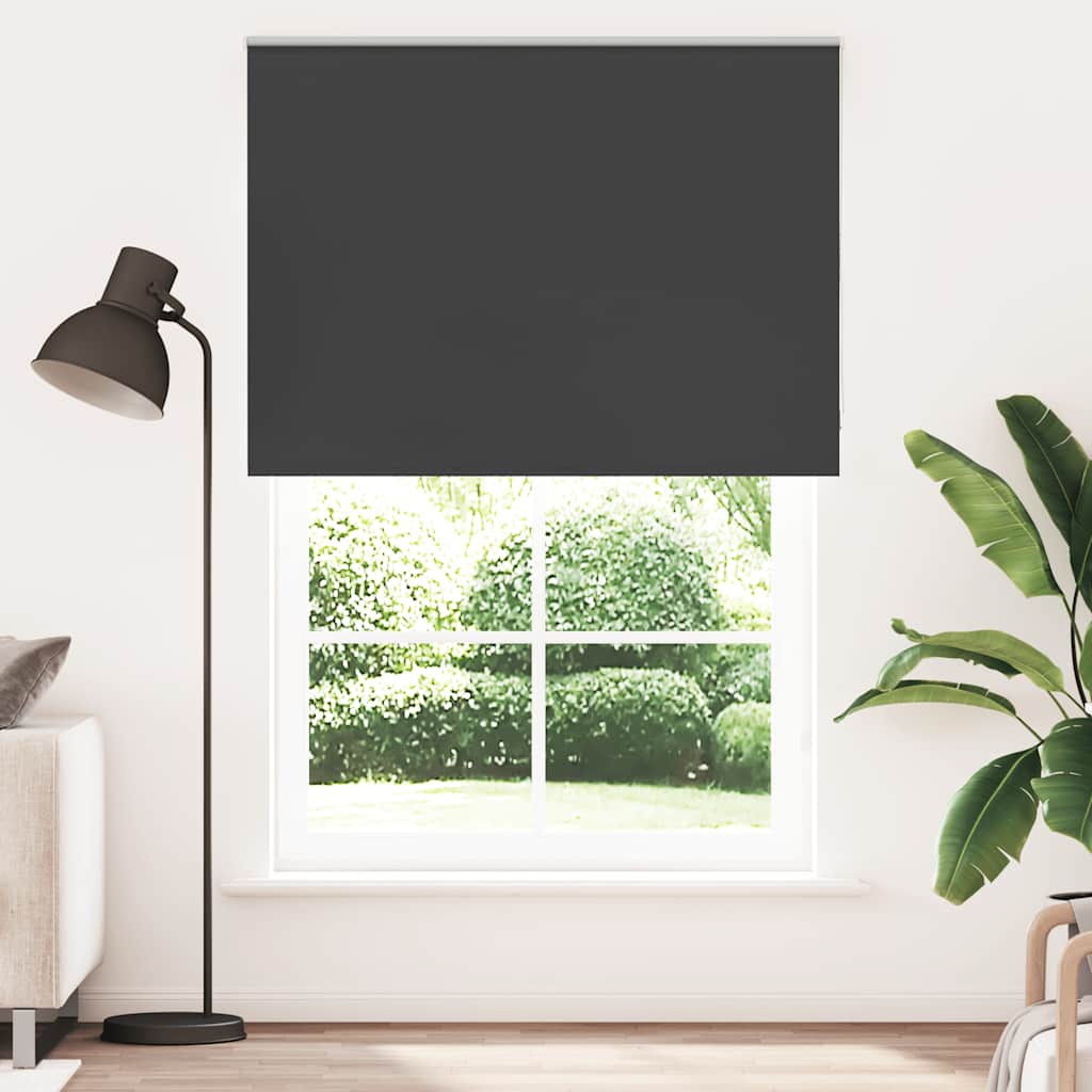 Roller Blind Blackout 105x230 cm Fabric Width 100.7 cm Black 145 cm