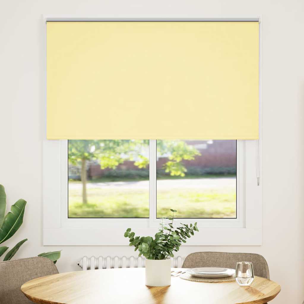 vidaXL Roller Blind Blackout Yellow 140x150 cm Fabric Width 136,6 cm Polyester 1