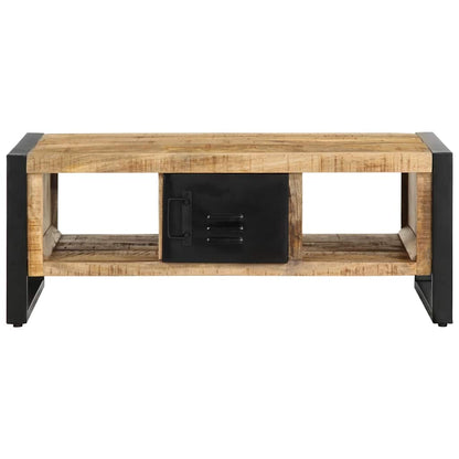 vidaXL Coffee Table 90x50x36 cm Solid Rough Wood Mango 5