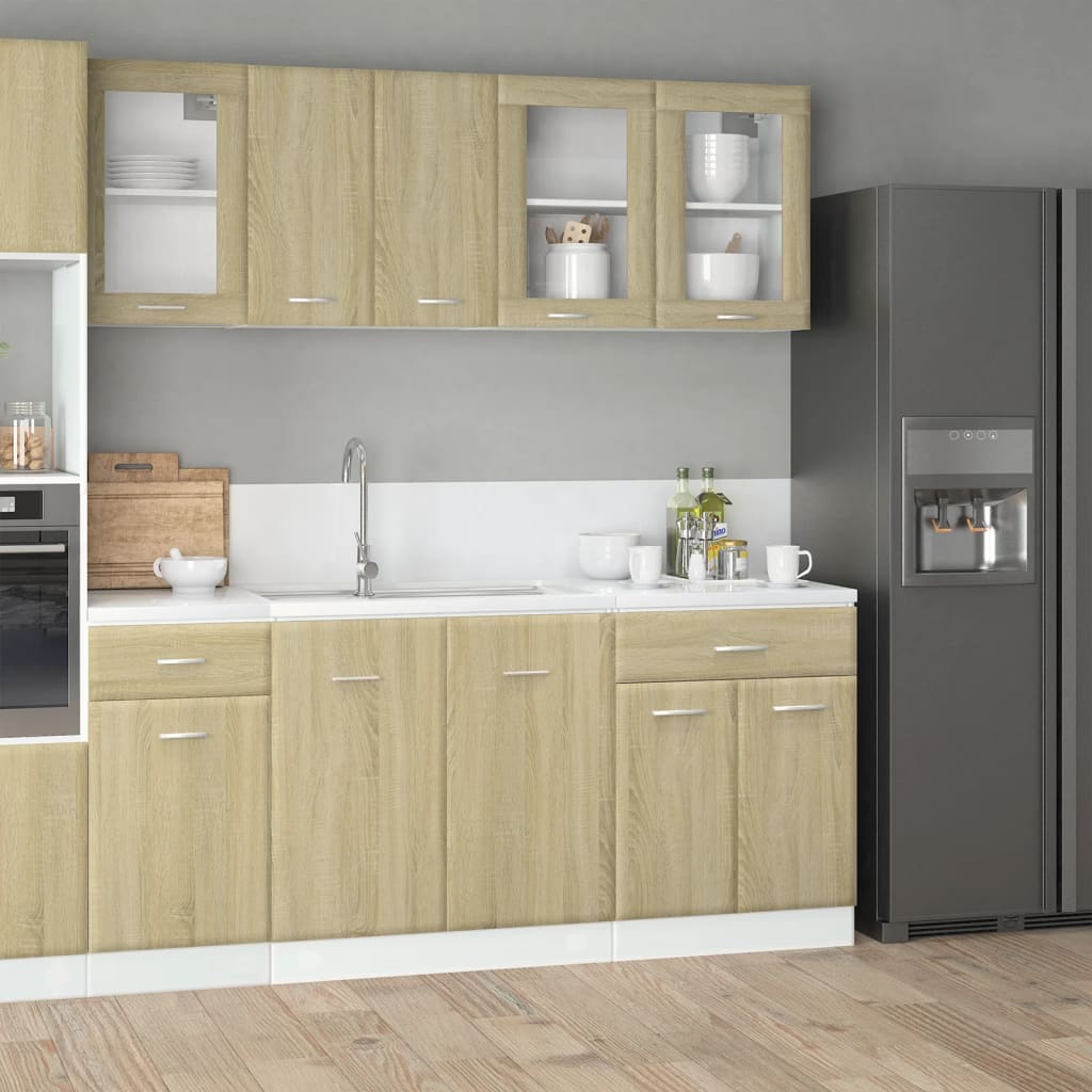 vidaXL 4 Piece Kitchen Cabinet Set "Lyon" Sonoma Oak Engineered Wood 1