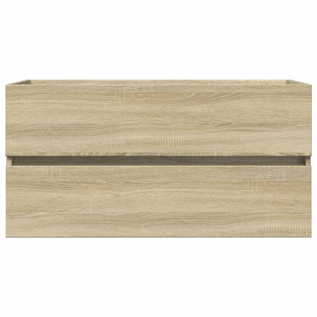 vidaXL 2 Piece Bathroom Furniture Set Ceramic and Engineered Wood 5