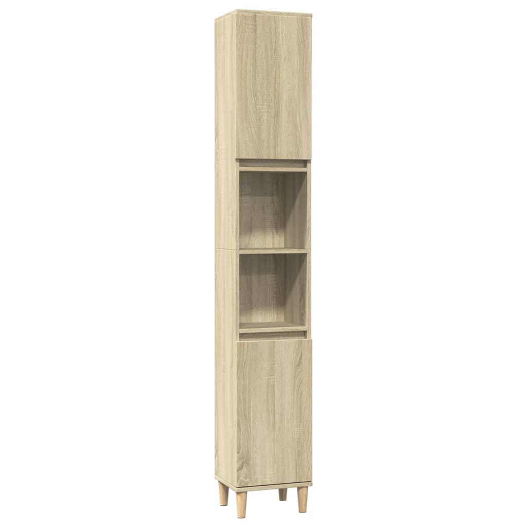 vidaXL 3 Piece Bathroom Furniture Set Sonoma Oak Engineered Wood 5