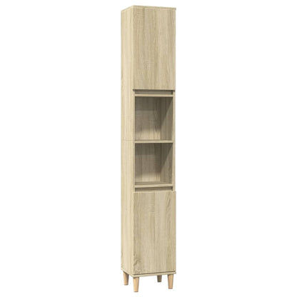 vidaXL 3 Piece Bathroom Furniture Set Sonoma Oak Engineered Wood 5