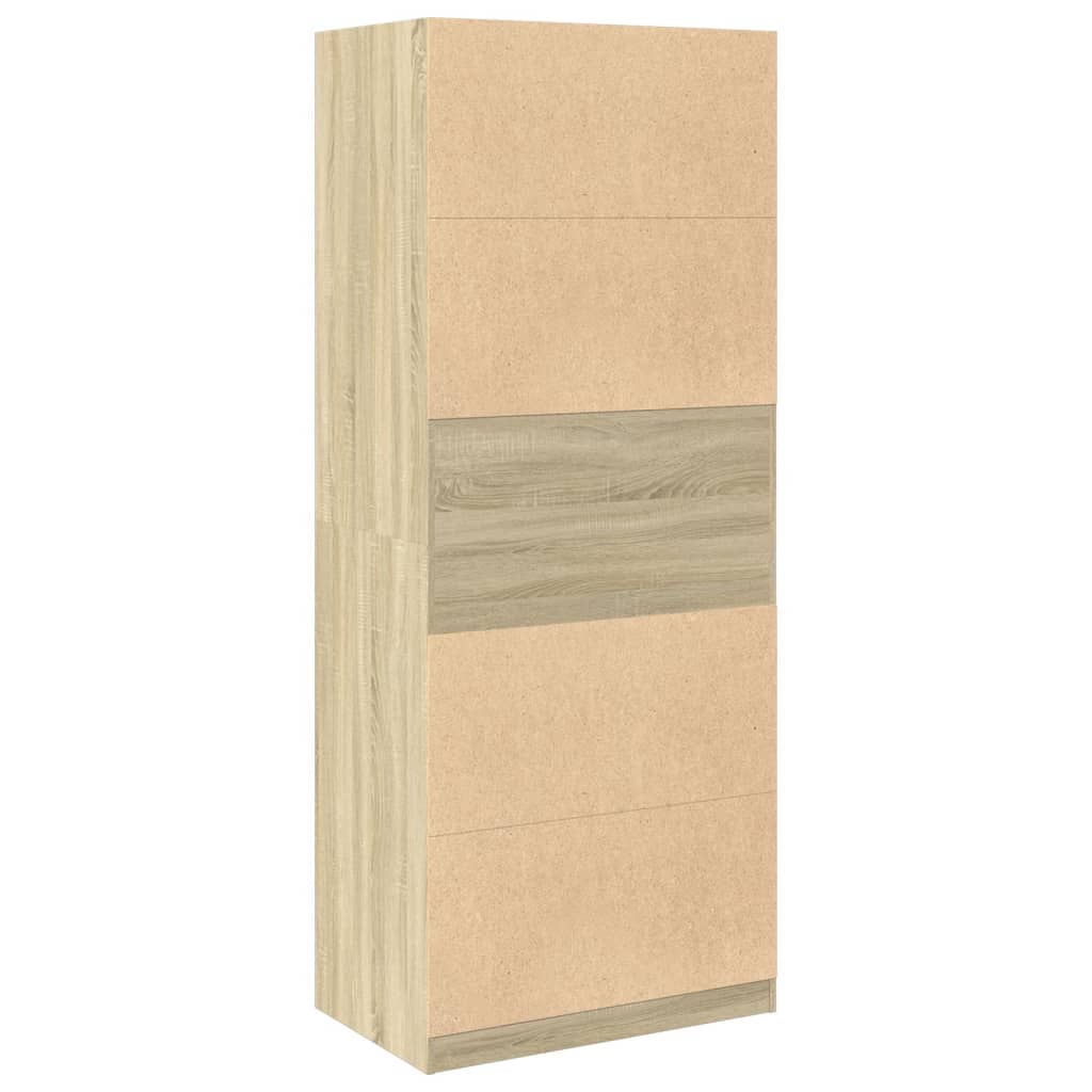 vidaXL Wardrobe Sonoma Oak 80x50x200 cm Engineered Wood 4